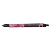 Romantische roze en zwarte gotische Rozen Zwarte Inkt Pen (Voorkant)