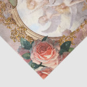 Romantische Roze FairyCore Rozen Luna Moth Fairies Tissuepapier (Detail)