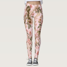 Romantische roze geruite bloemenkraamleggings