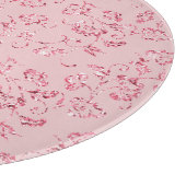 Romantische Roze Glitter Bloemig  Snijplank (Hoek)