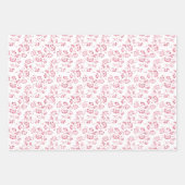 Romantische Roze Glitter Bloemige Bruiloft Inpakpapier Vel (Voorkant 3)