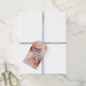 Romantische Roze Gouden Bloemen Bruiloft Feest Cadeaulabel (Met Touw)