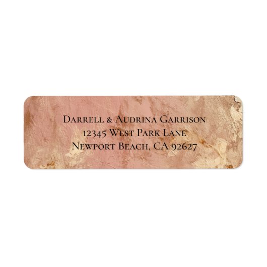 Romantische Roze Gouden Bruiloft Trouwen Etiket (Voorkant)