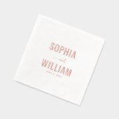 Romantische Roze Gouden Calligrafie Folie Servetten (Links)