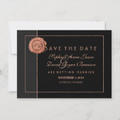 Romantische Roze Gouden Glitter Monogram  Save The Save The Date (Voorkant)