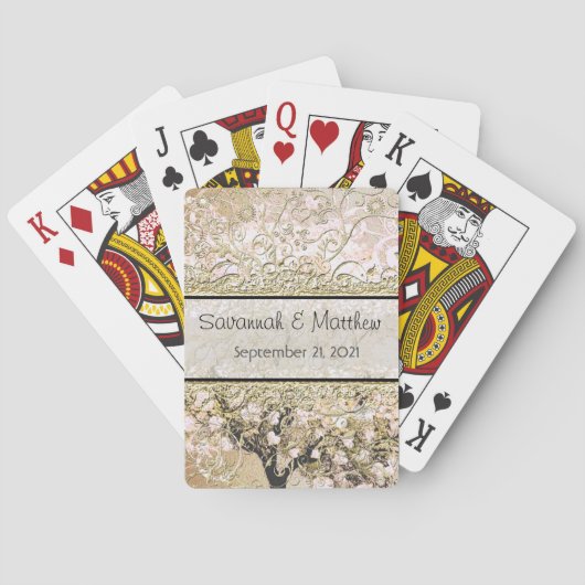 Romantische roze hals pokerkaarten (Achterkant)