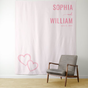 Romantische Roze Hart Omlijning Wandkleed
