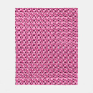 Romantische roze harten omhoog en omlaag fleece deken