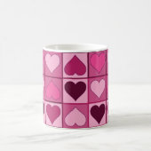 Romantische roze harten omhoog en omlaag koffiemok (Center)