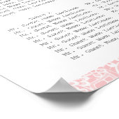 Romantische Roze Kant Bruiloft Zitkaart Poster (Hoek)