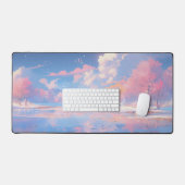 Romantische roze kersenbloesem in de winter bureaumat (Keyboard & Muis)