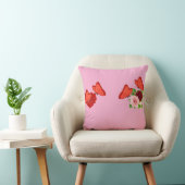 Romantische roze kussensloop met vlinders en Ro Kussen (Stoel)