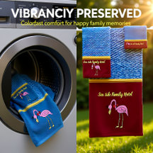 Romantische roze lamingos met een denimtextuur .re