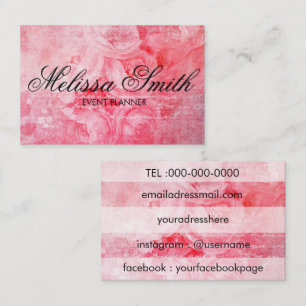 Romantische Roze Oud nam Rustiek Visitekaartje toe