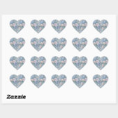 Romantische Roze Paarse Bloemen Liefde Hart Sticker (Vel)