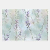 Romantische Roze Paarse Bloemige Bruiloft Inpakpapier Vel (Voorkant 3)