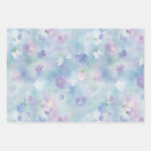 Romantische Roze Paarse Bloemige Bruiloft Inpakpapier Vel (Voorkant 2)