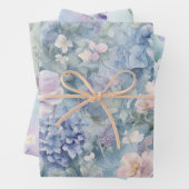 Romantische Roze Paarse Bloemige Bruiloft Inpakpapier Vel (In situ)