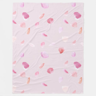 Romantische roze perzik rozenblaadjes fleece deken