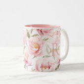 Romantische roze pioen Mok (Voorkant rechts)