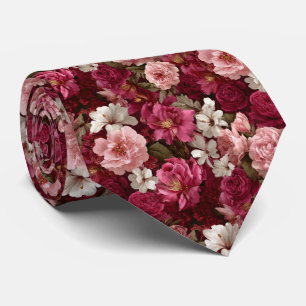 Romantische Roze Pioenrozen en Rozen Bloemstuk Bru Stropdas