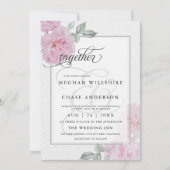 Romantische roze pony's rijstpapier Barefoot Bride Kaart (Voorkant)