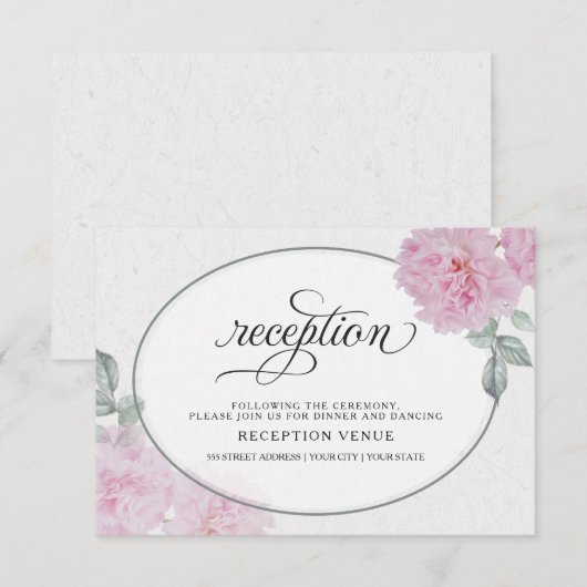 Romantische roze pony's rijstpapier Barefoot Bride Kaart (Voorkant / Achterkant)