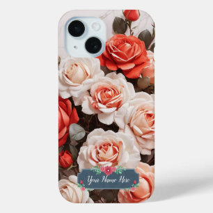 Romantische Roze Rode Rozen Bloemen op Witte Marme