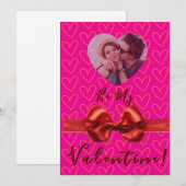 Romantische Roze & Rode Valentijnsdag Kaart (Voorkant / Achterkant)