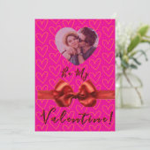 Romantische Roze & Rode Valentijnsdag Kaart (Staand voorkant)