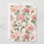 Romantische Roze Rozen Bloemige Bruiloft Kaart (Achterkant)