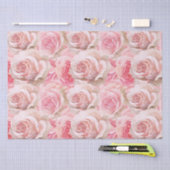 Romantische Roze Rozen Bloemige Bruiloftsdouche Tissuepapier (Craft)