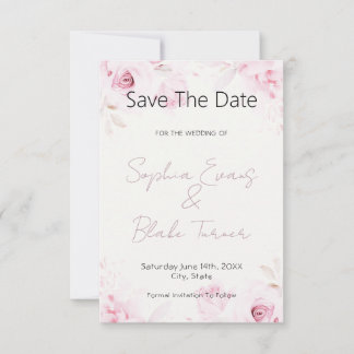 Romantische Roze Rozen Elegant en Mooie Save The Date