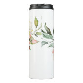 Romantische Roze Rozen Floral gepersonaliseerd Thermosbeker (Achterkant)