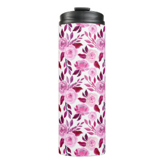Romantische Roze rozen florale Thermosbeker