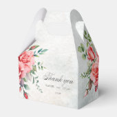 Romantische roze rozen & kalligrafie Dank u Bedankdoosjes (Voorkant Zijde)