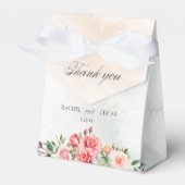 Romantische roze rozen & kalligrafie Dank u Bedankdoosjes (Voorkant Zijde)