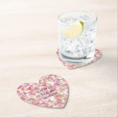 Romantische Roze Rozenblaadjes Bloemige Bruiloftsd Kartonnen Onderzetters (Insitu)