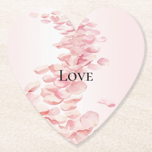 Romantische Roze Rozenblaadjes Kartonnen Onderzetters (Voorkant)