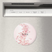 Romantische Roze Rozenblaadjes Magneet (Insitu (Vaatwasser))