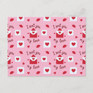 Romantische Roze Valentijnsdag Liefdesbriefjes & H Briefkaart