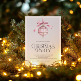 Romantische Roze Versiering Kerstfeest Uitnodiging