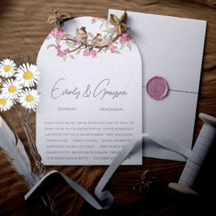 Romantische Roze Vintage Liefdesvogels Kaart