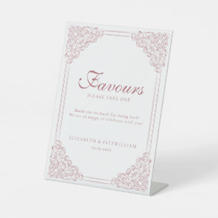Romantische Roze Vintage Versierde Omlijste Frame Reclamebord Met Voetstuk