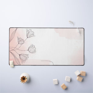 Romantische Roze Waterverf Floral Bureaumat