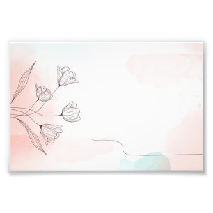 Romantische Roze Waterverf Floral Foto Afdruk