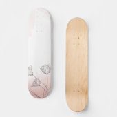 Romantische Roze Waterverf Floral Skateboard (Voorkant)