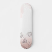 Romantische Roze Waterverf Floral Skateboard (Voorkant)