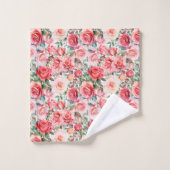 Romantische Roze Waterverf Rozen Bad Handdoek (Wasdoekje)