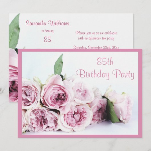 Romantische Rozen 85ste verjaardag Kaart (Voorkant / Achterkant)